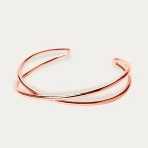 Tribe Alive Rose Gold Criss Cross Cuff Bracelet Adjustable brand new with pouch